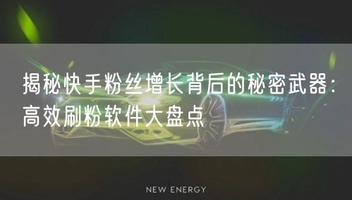 揭秘快手粉丝增长背后的秘密武器：高效刷粉软件大盘点