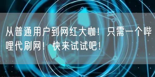 从普通用户到网红大咖！只需一个哔哩代刷网！快来试试吧！