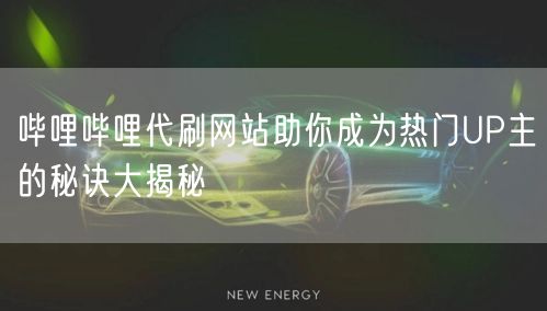 哔哩哔哩代刷网站助你成为热门UP主的秘诀大揭秘
