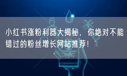 小红书涨粉利器大揭秘，你绝对不能错过的粉丝增长网站推荐！