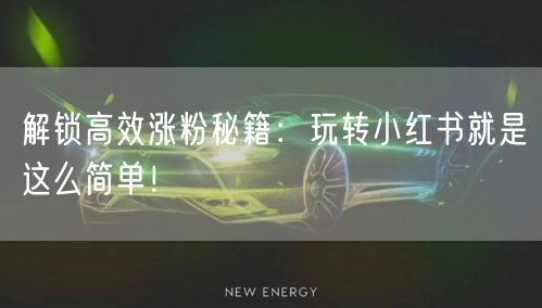 解锁高效涨粉秘籍：玩转小红书就是这么简单！