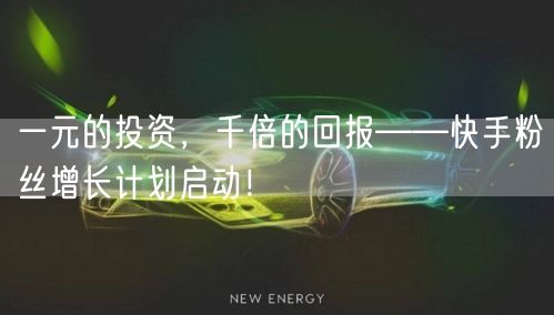 一元的投资，千倍的回报——快手粉丝增长计划启动！