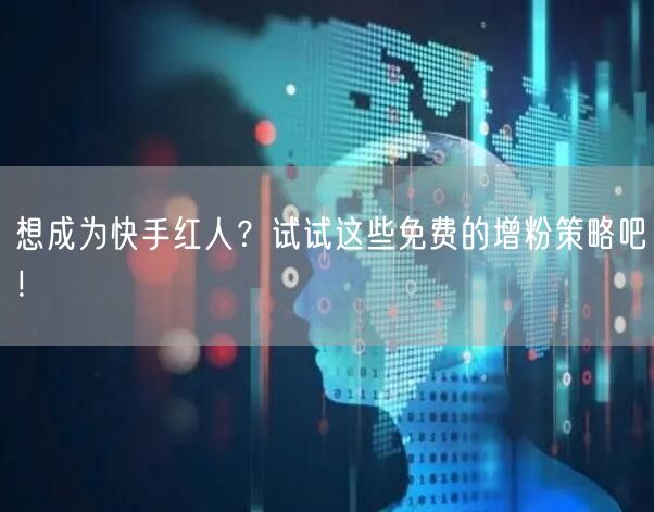 想成为快手红人？试试这些免费的增粉策略吧！