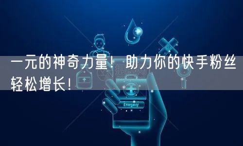 一元的神奇力量！助力你的快手粉丝轻松增长！