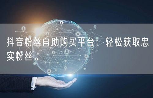 抖音粉丝自助购买平台：轻松获取忠实粉丝。
