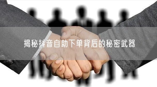 揭秘抖音自助下单背后的秘密武器